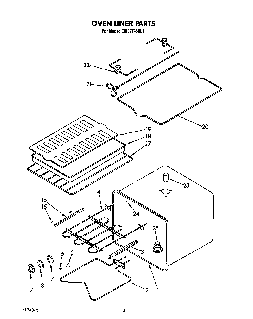 KitchenAid CM02743BL1 oven liner diagram