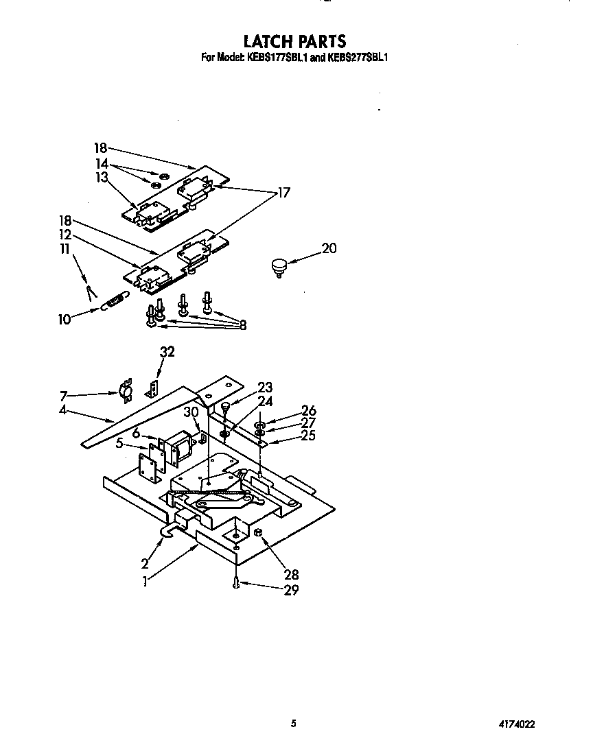 KitchenAid KEBS277SBL1 latch diagram
