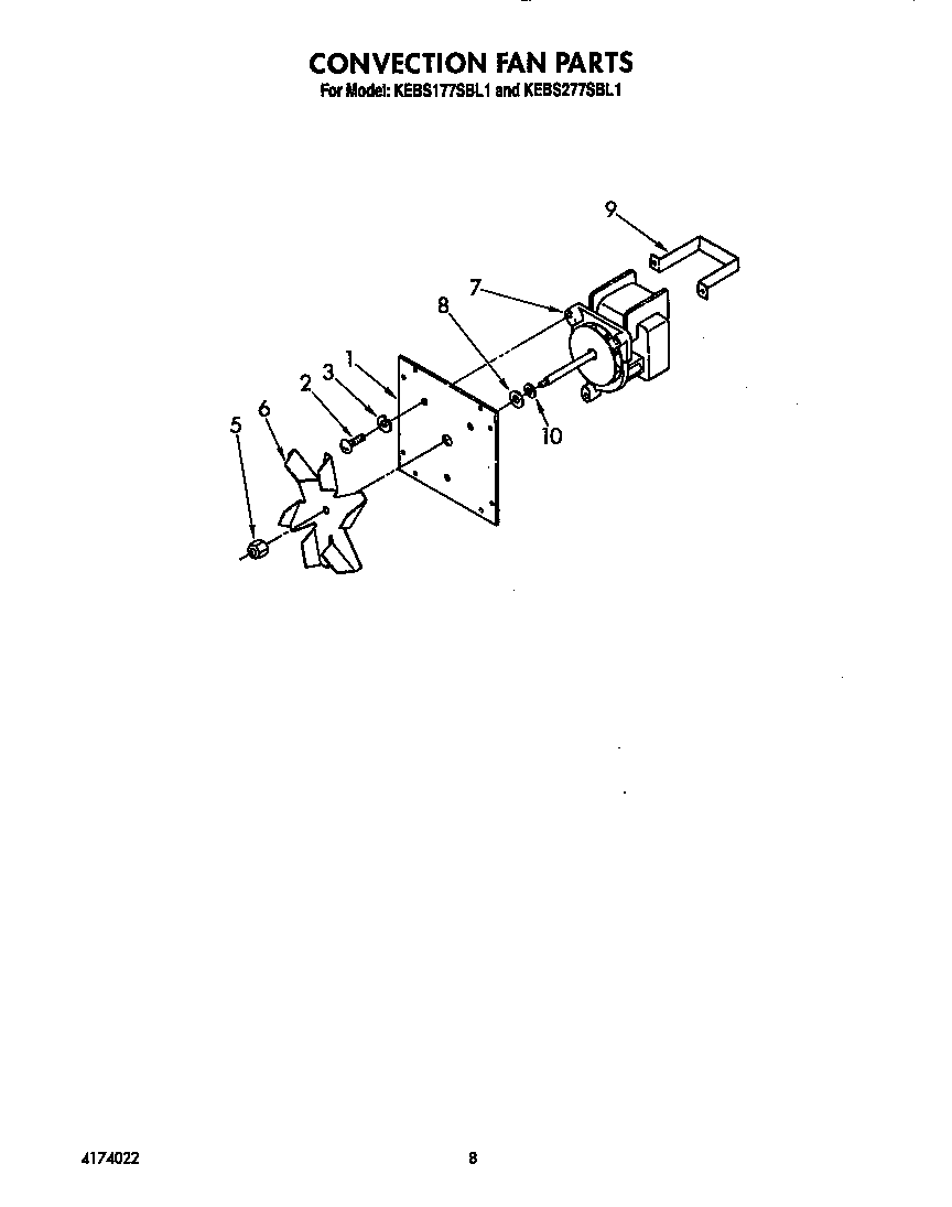 KitchenAid KEBS277SBL1 convection fan diagram