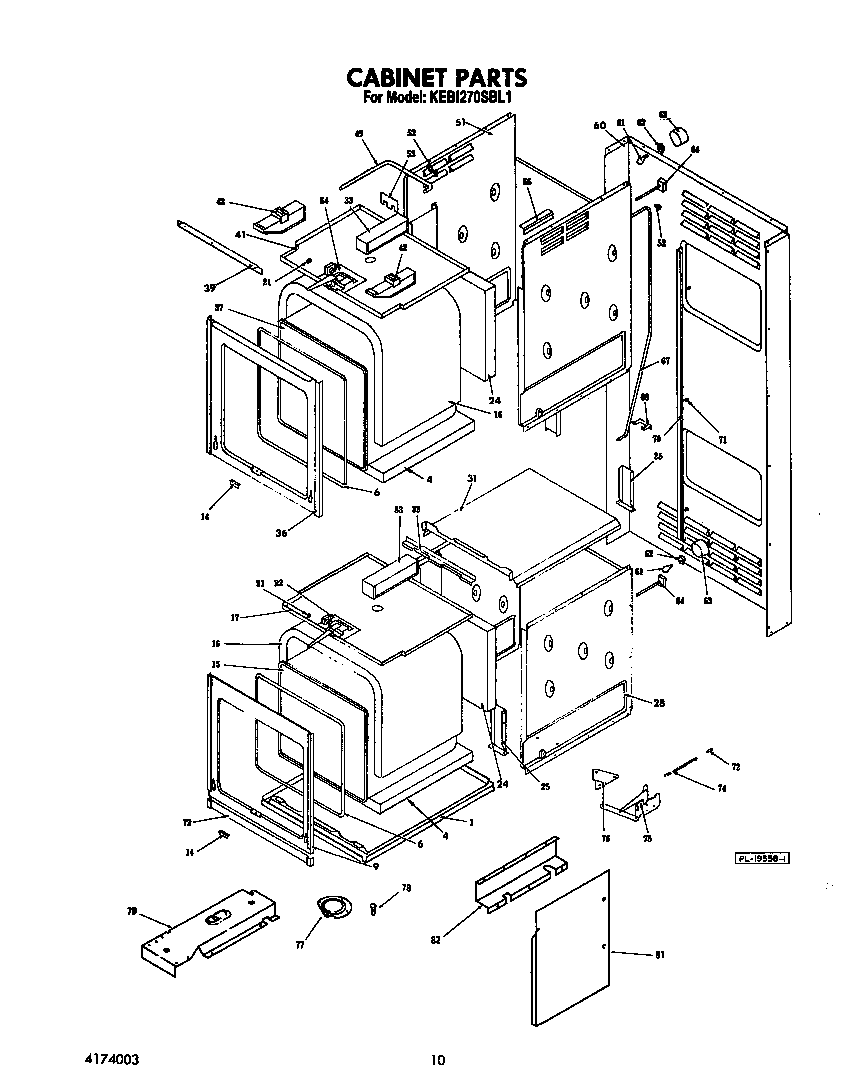 KitchenAid KEBI270SBL1 cabinet diagram