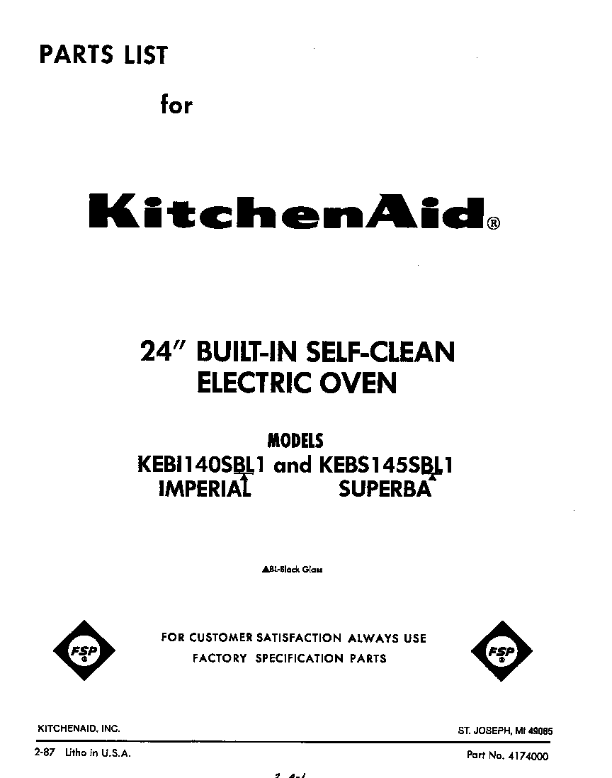 KitchenAid KEBI140SBL1 front cover diagram