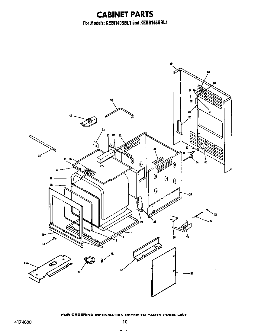 KitchenAid KEBI140SBL1 cabinet diagram