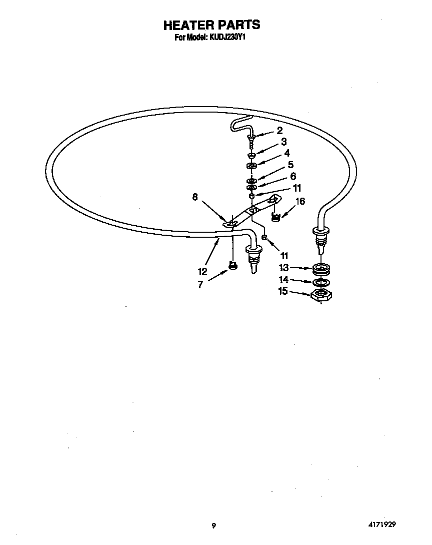 KitchenAid KUDJ230Y1 heater diagram