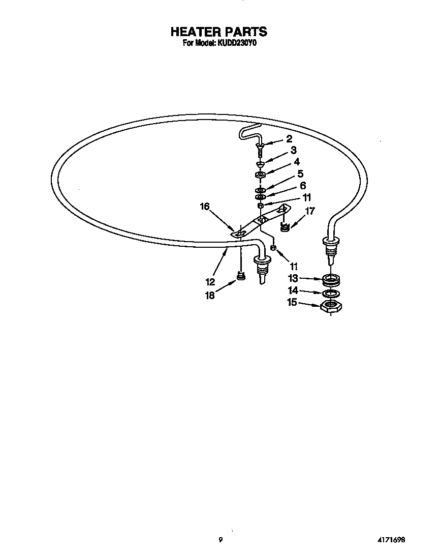 KitchenAid KUDD230Y0 heater diagram