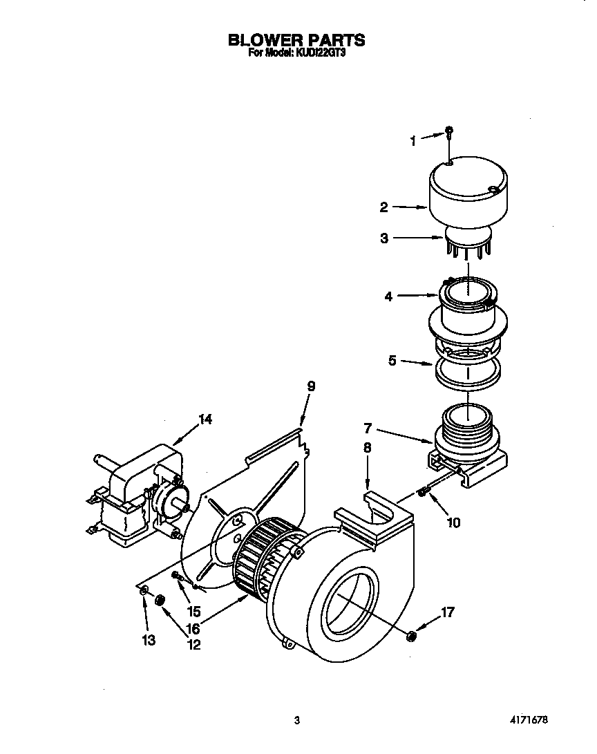 KitchenAid KUDI22GT3 blower diagram
