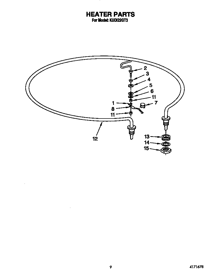 KitchenAid KUDI22GT3 heater diagram
