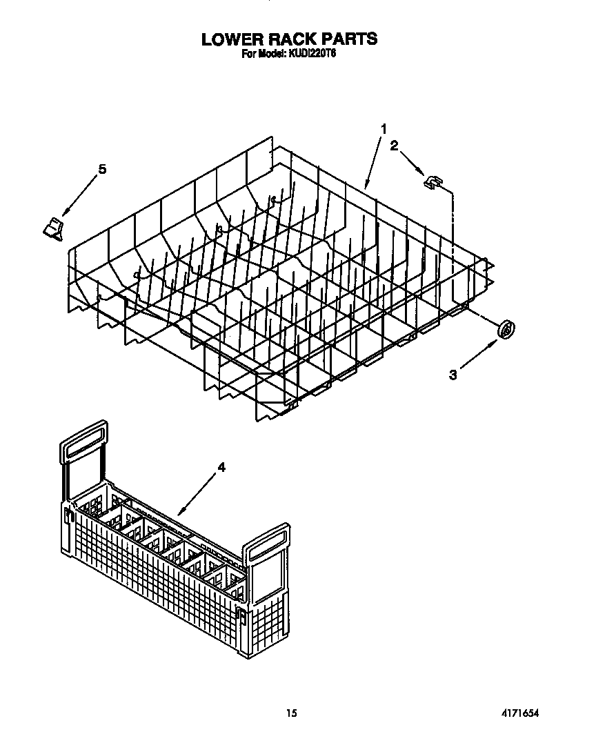 KitchenAid KUDI220T6 lower rack diagram