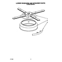 KitchenAid KUDC220T6 lower washarm and strainer diagram
