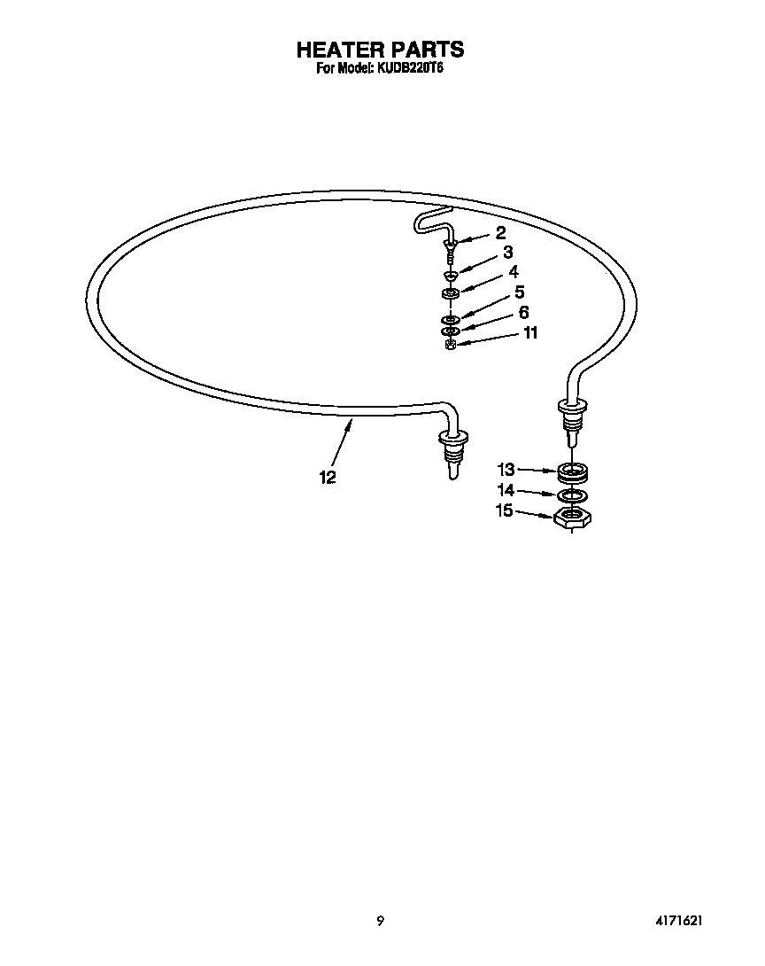 KitchenAid KUDB220T6 heater diagram