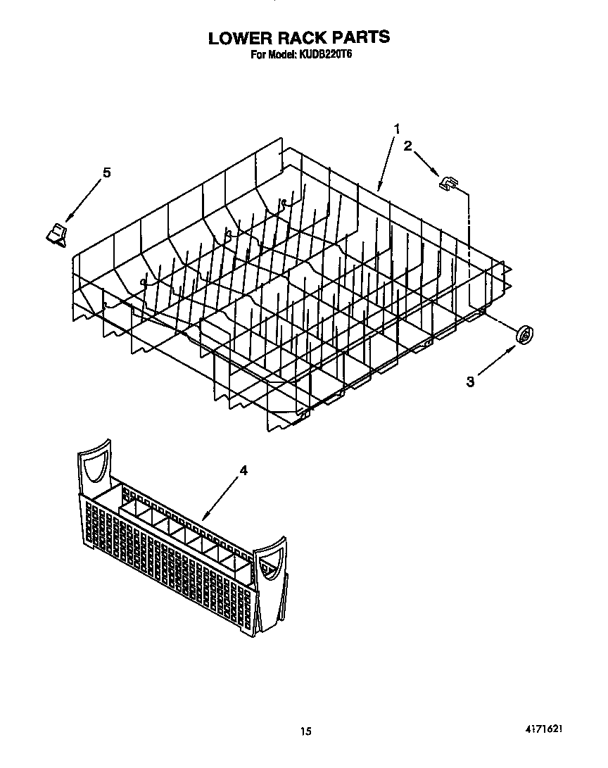 KitchenAid KUDB220T6 lower rack diagram