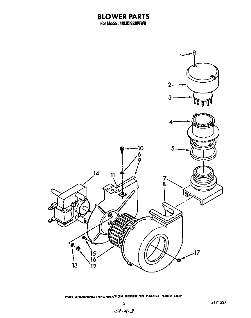 KitchenAid 4KUDI220WW0 blower diagram