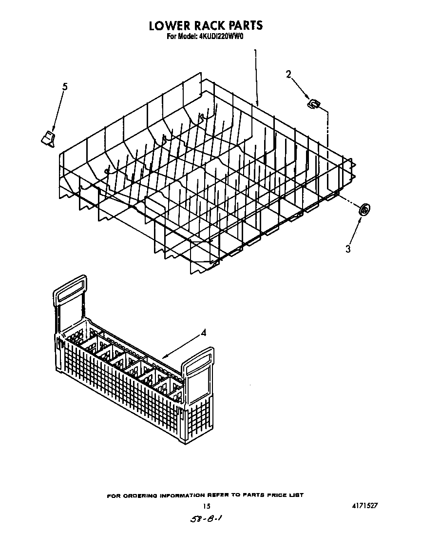 KitchenAid 4KUDI220WW0 lower rack diagram