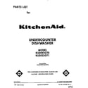 KitchenAid KUDI22GT0 front cover diagram