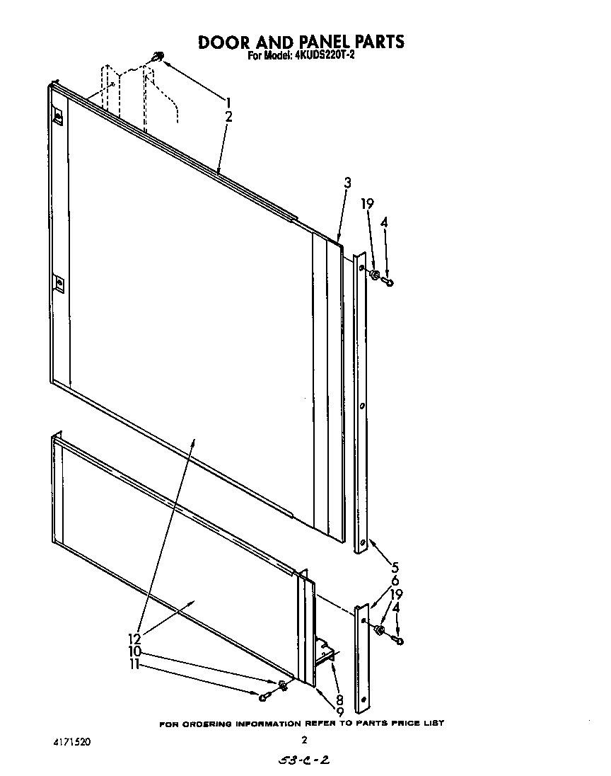 KitchenAid 4KUDS220T2 door and panel diagram