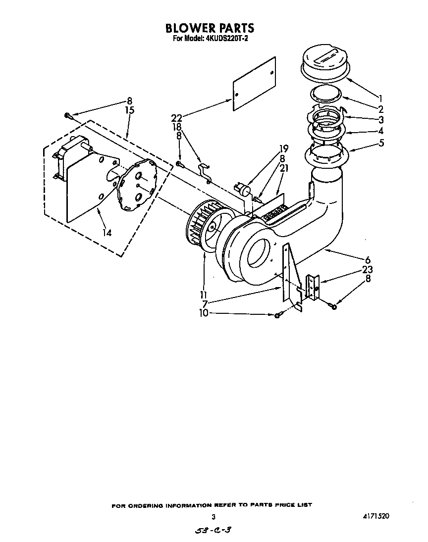 KitchenAid 4KUDS220T2 blower diagram