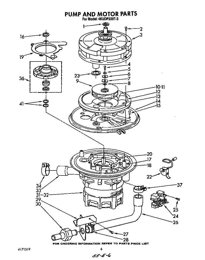 KitchenAid 4KUDP220T3 pump and motor diagram