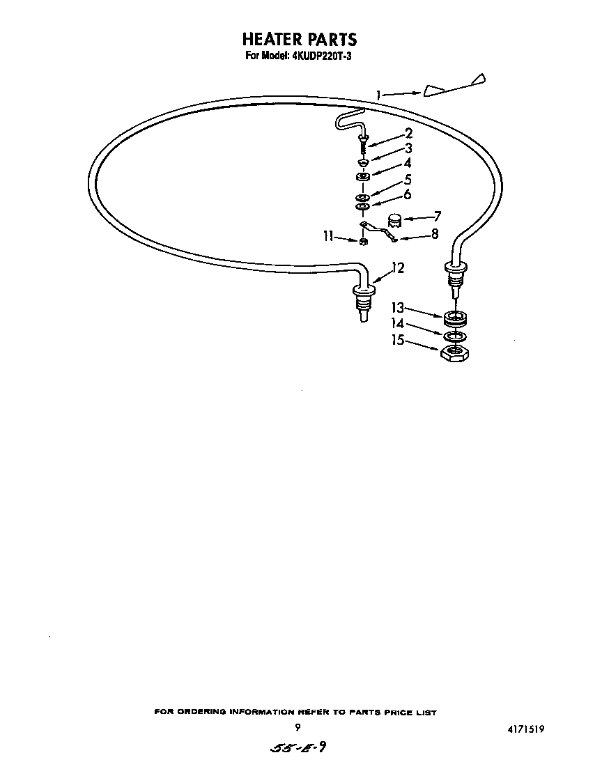 KitchenAid 4KUDP220T3 heater diagram