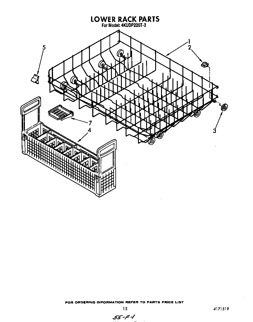 KitchenAid 4KUDP220T3 lower rack diagram