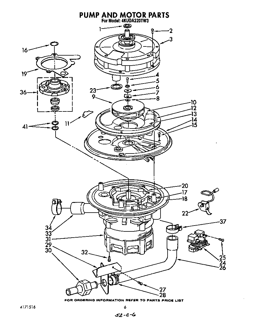 KitchenAid 4KUDA220TW3 pump and motor diagram