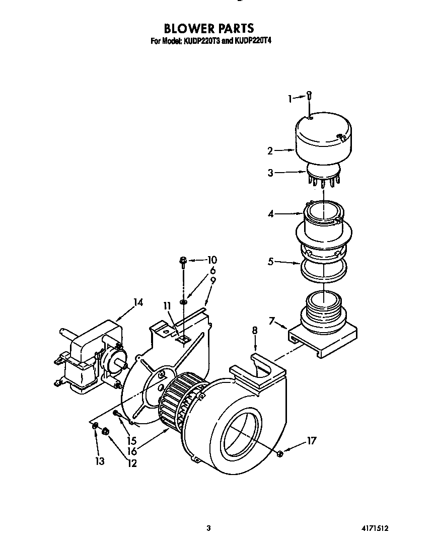 KitchenAid KUDP220T3 blower diagram