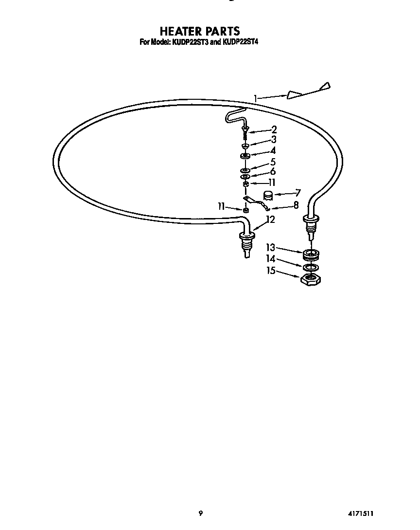 KitchenAid KUDP22ST3 heater diagram