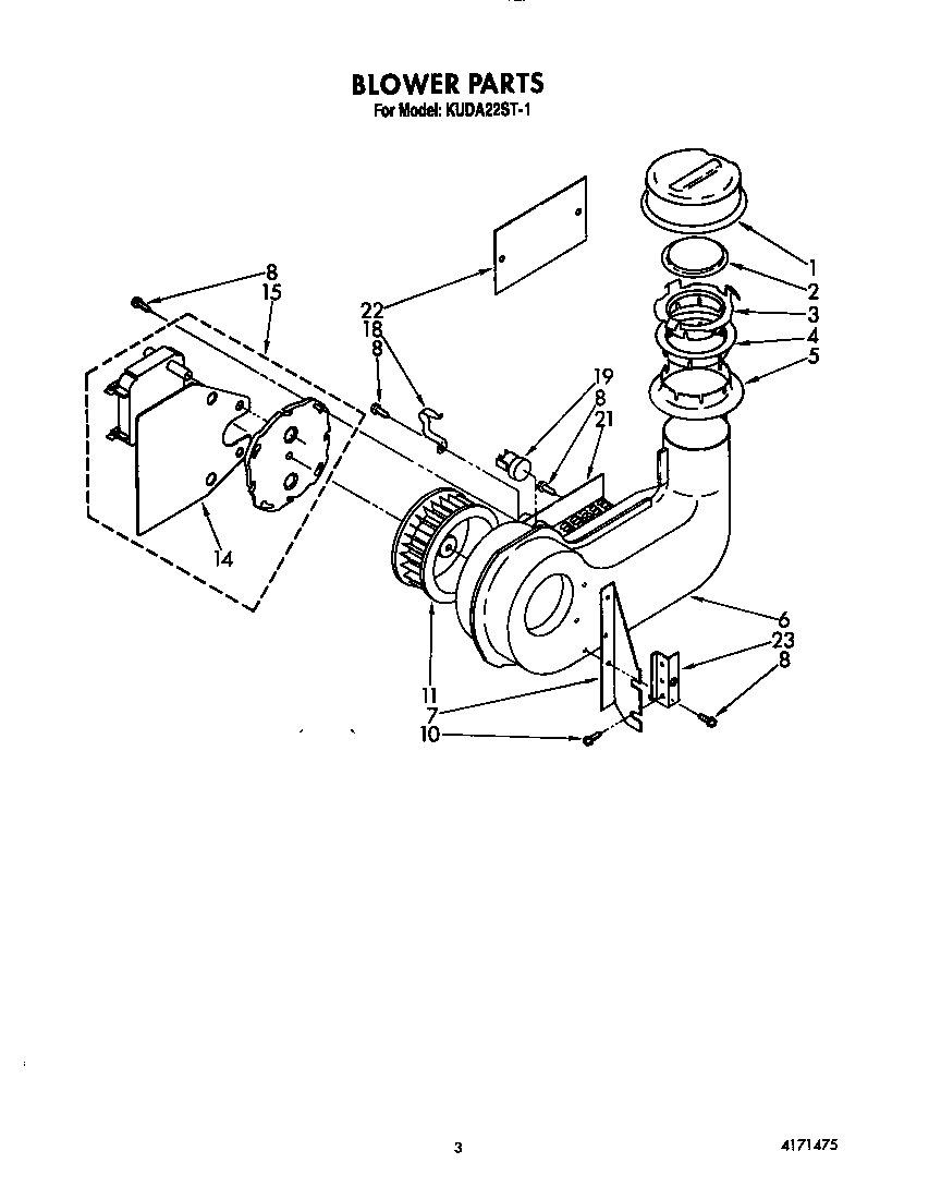 KitchenAid KUDA22ST1 blower diagram