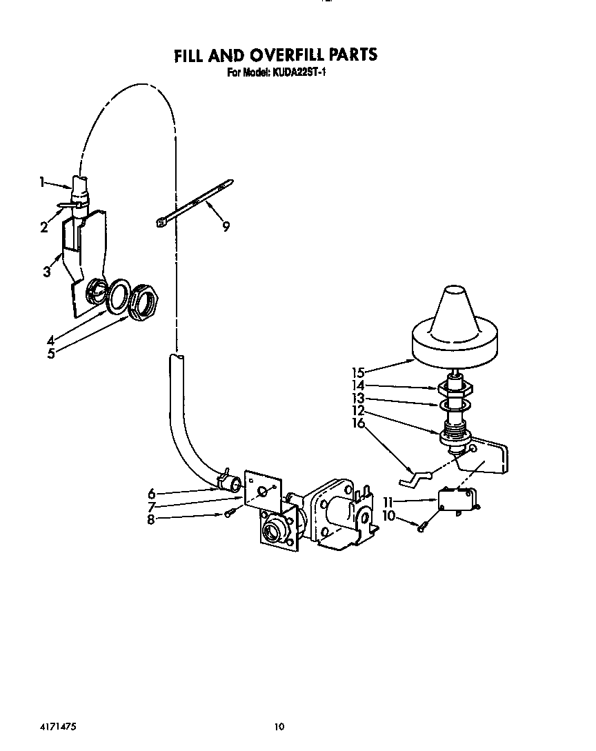 KitchenAid KUDA22ST1 fill and overfill diagram