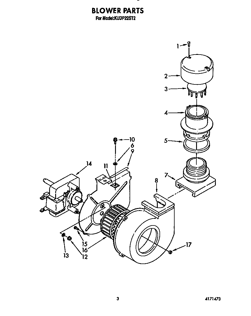KitchenAid KUDP22ST2 blower diagram