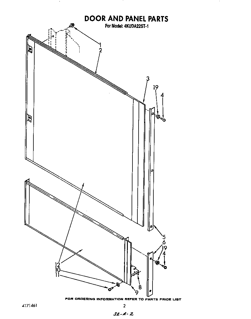 KitchenAid 4KUDA22ST1 door and panel diagram