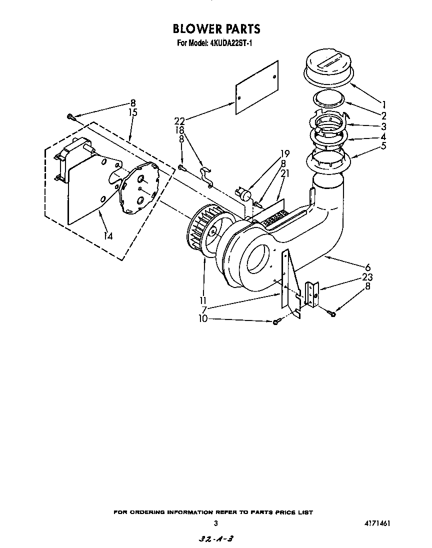 KitchenAid 4KUDA22ST1 blower diagram
