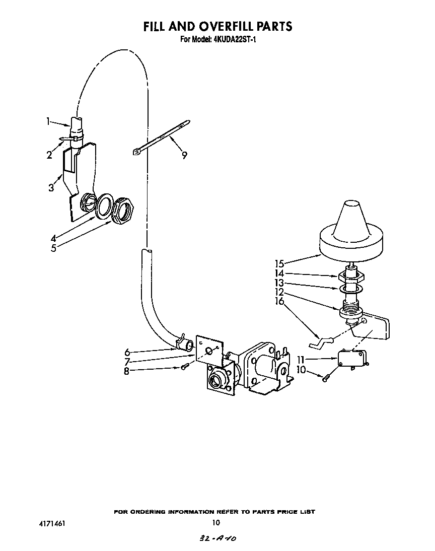 KitchenAid 4KUDA22ST1 fill and over fill diagram