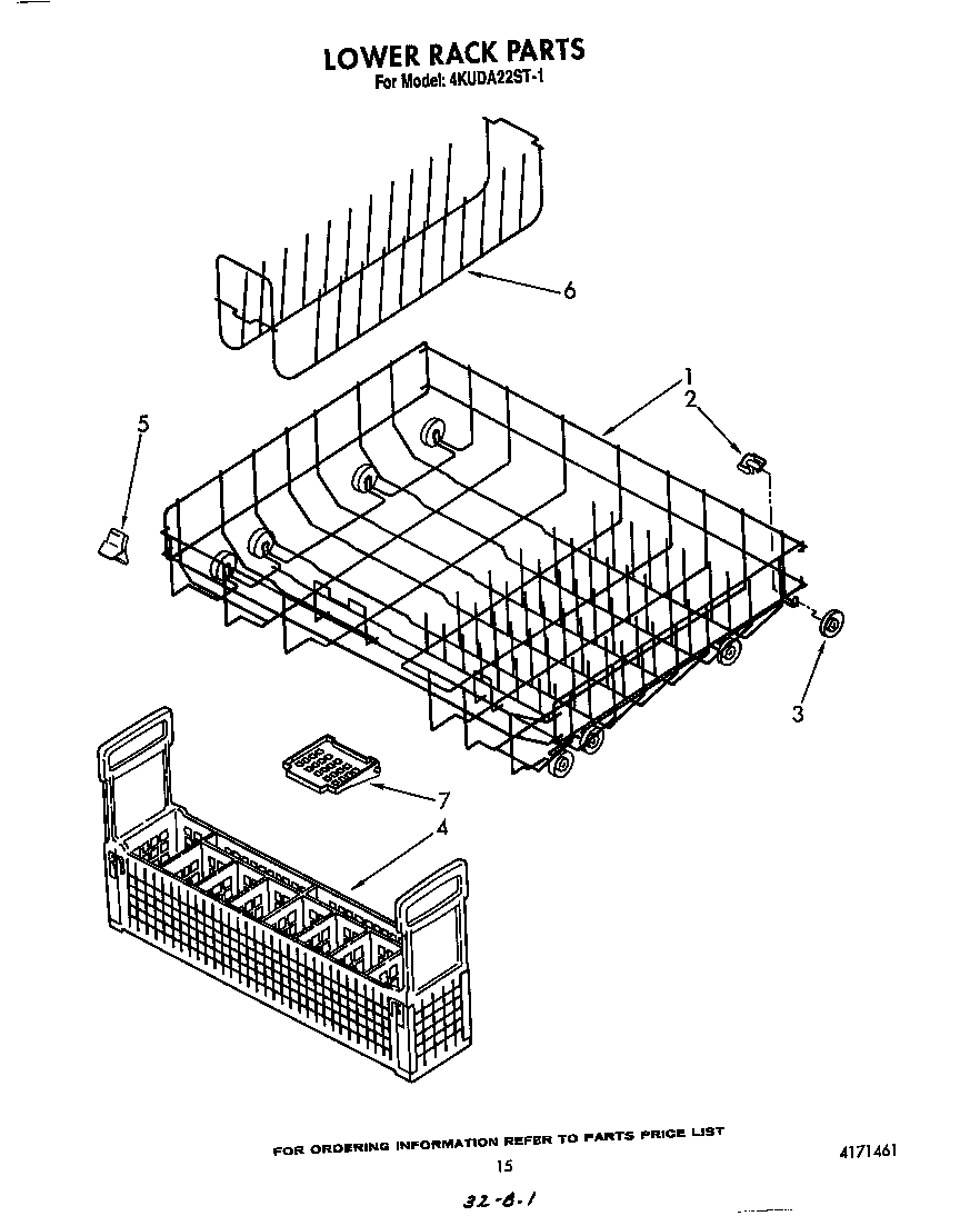 KitchenAid 4KUDA22ST1 lower rack diagram
