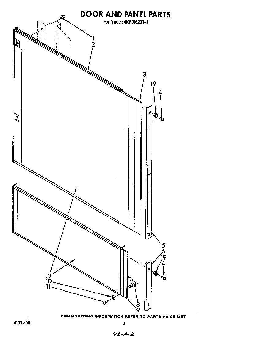 KitchenAid 4KPDI620T1 door and panel diagram