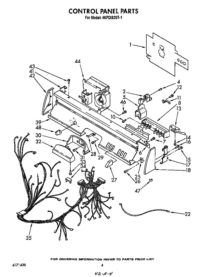 KitchenAid 4KPDI620T1 control panel diagram