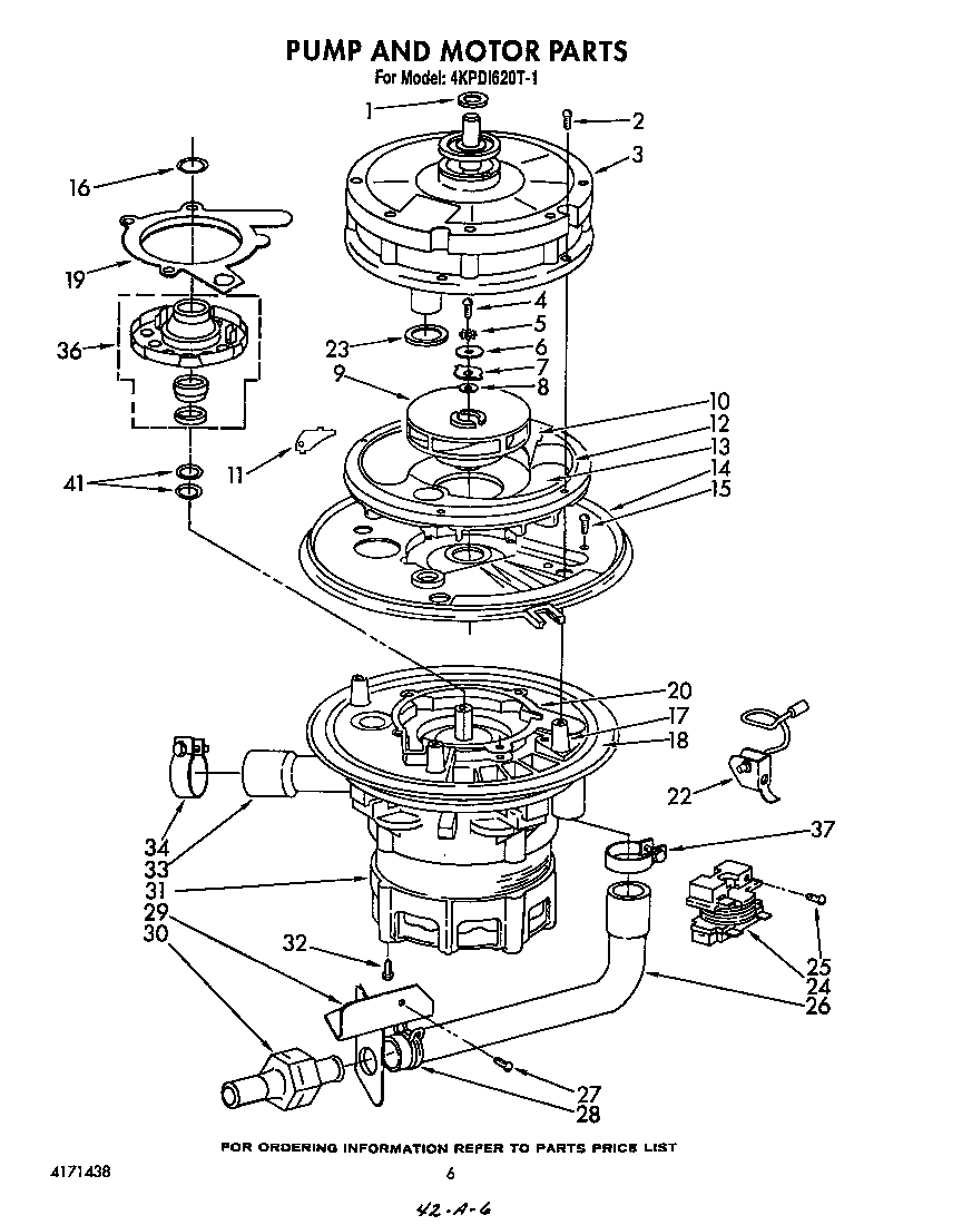 KitchenAid 4KPDI620T1 pump and motor diagram