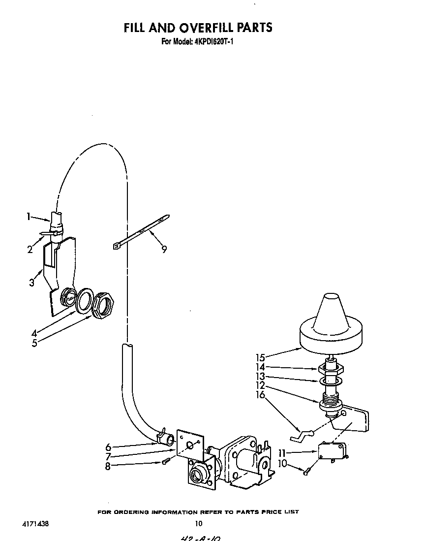 KitchenAid 4KPDI620T1 fill and overfill diagram
