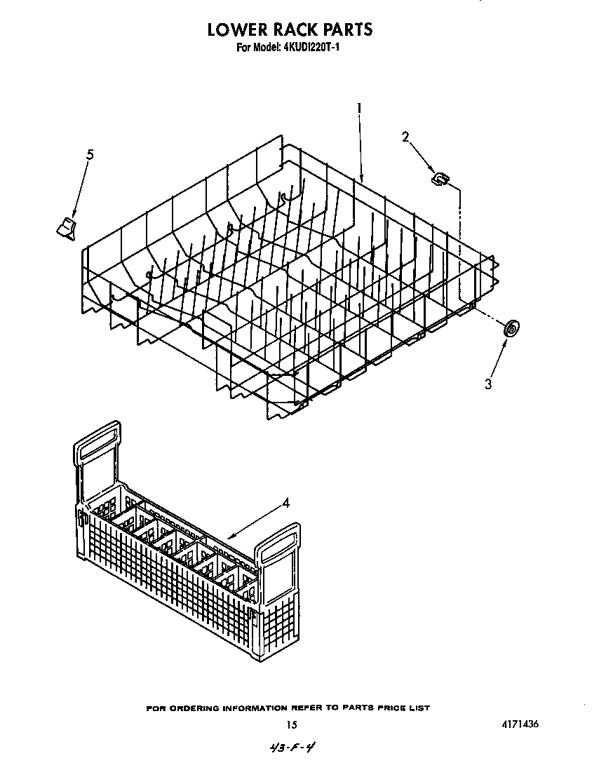 KitchenAid 4KUDI220T1 lower rack diagram