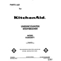 KitchenAid KUDI220T1 front cover diagram