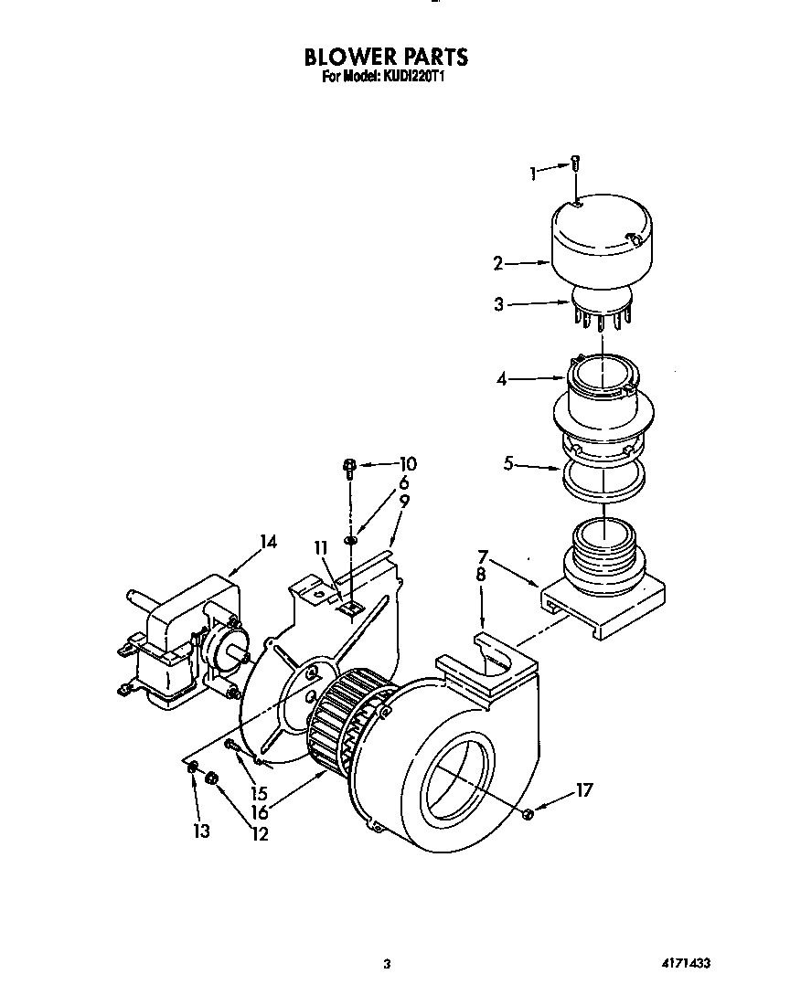 KitchenAid KUDI220T1 blower diagram