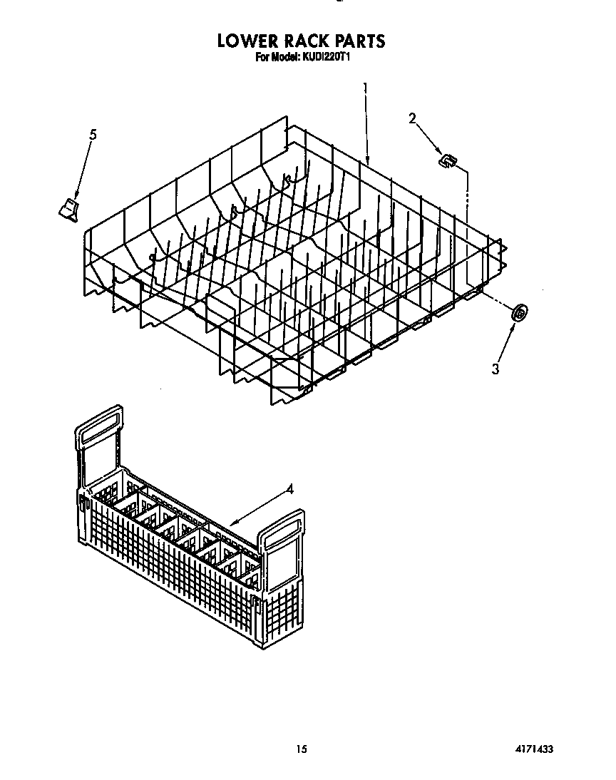 KitchenAid KUDI220T1 lower rack diagram
