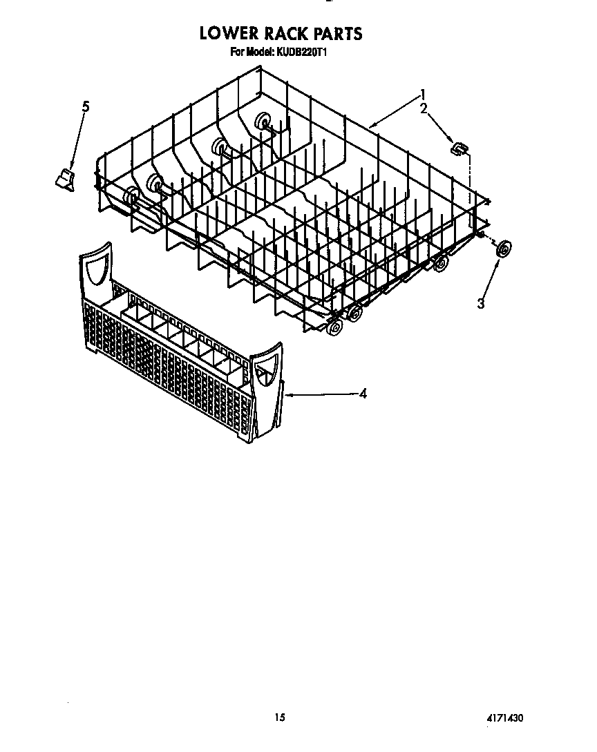 KitchenAid KUDB220T1 lower rack diagram