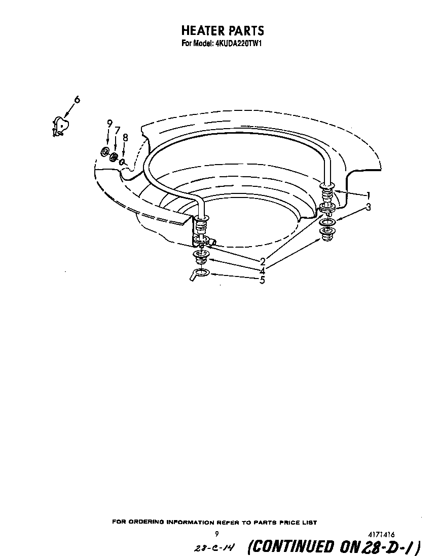KitchenAid 4KUDA220TW1 heater diagram