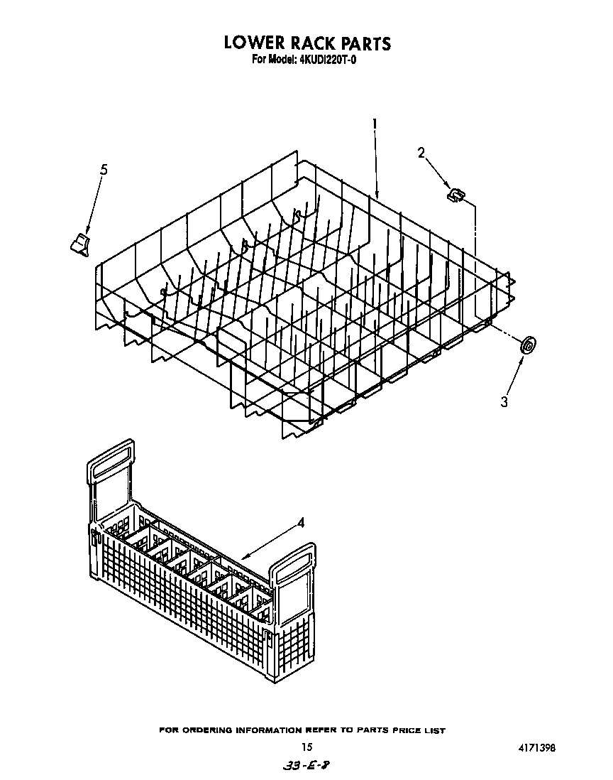 KitchenAid 4KUDI220T0 lower rack diagram