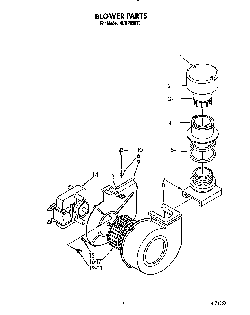KitchenAid KUDP220T0 blower diagram