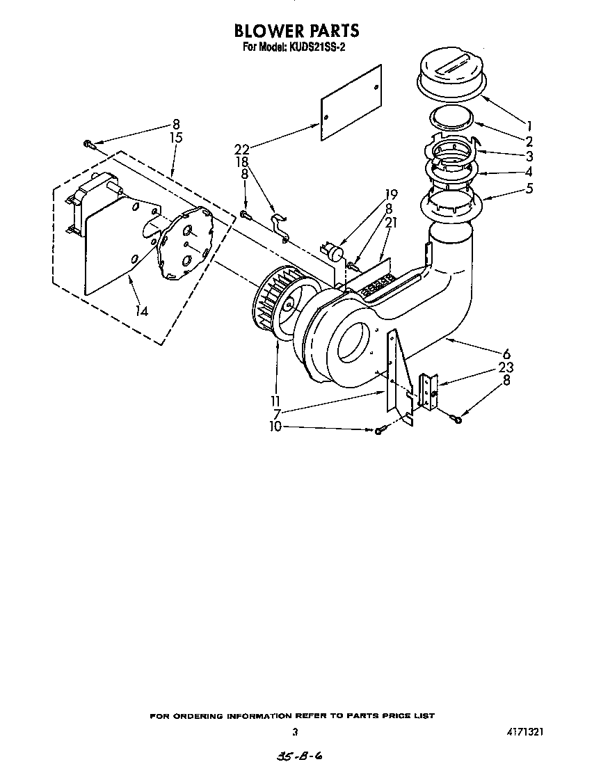 KitchenAid KUDS21SS2 blower diagram