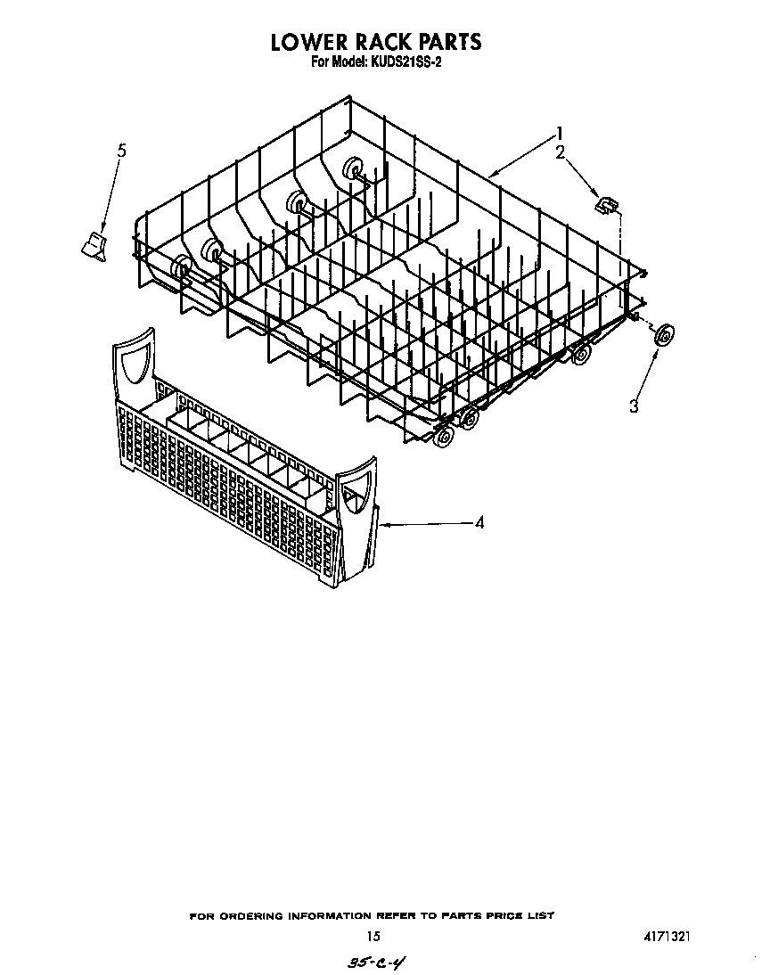 KitchenAid KUDS21SS2 lower rack diagram