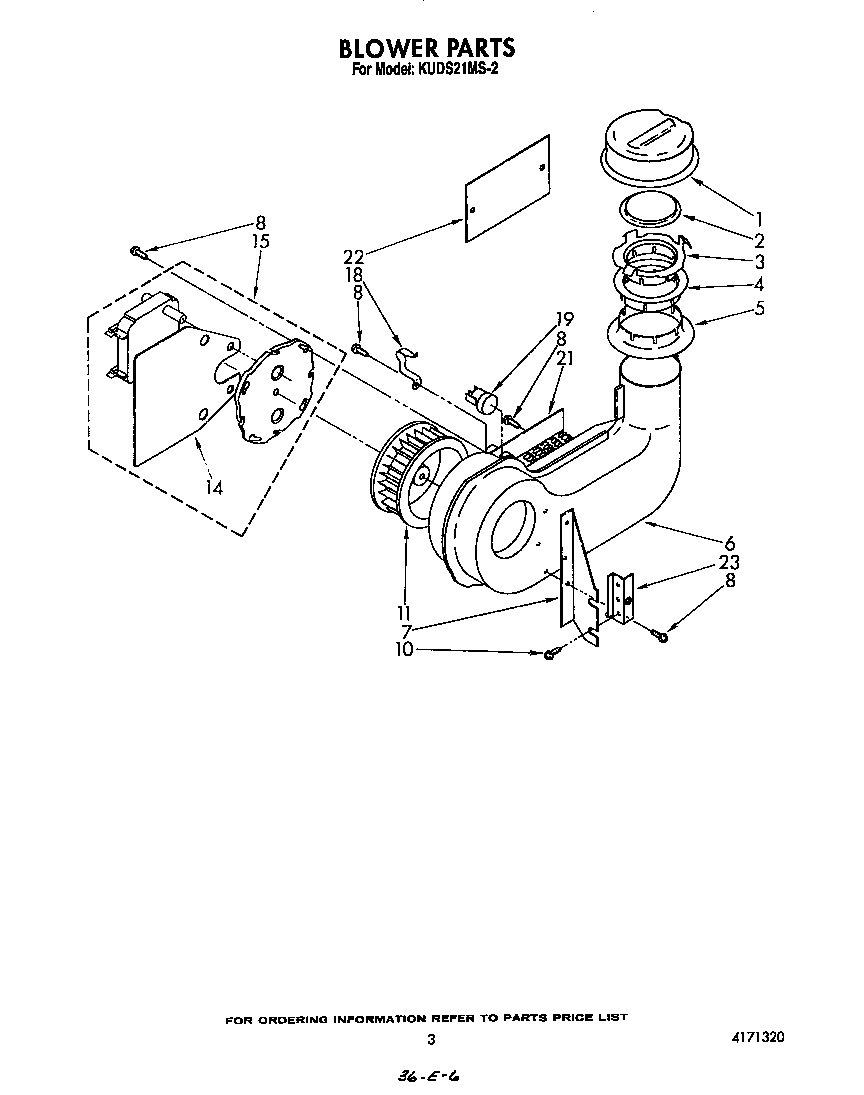 KitchenAid KUDS21MS2 blower diagram