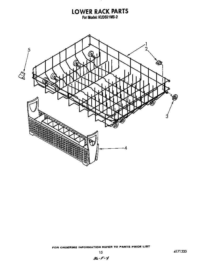 KitchenAid KUDS21MS2 lower rack diagram