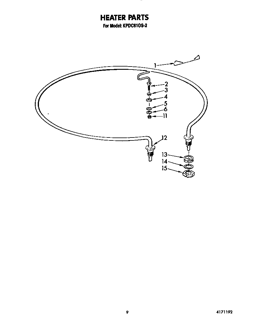 KitchenAid KPDC610S2 heater diagram