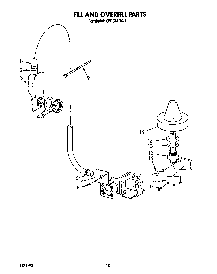 KitchenAid KPDC610S2 fill and overfill diagram